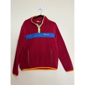 Cotopaxi Teca Fleece Pullover Berry Red Blue Colorblock Men's Large Snap Neck